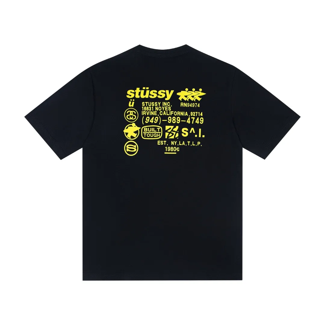 🔥 032# P55 （In Stock ） Stussy DNA TEE PIGMENT DYED logo T Same Style ：Black White Size：S M L XL ： 260 ：